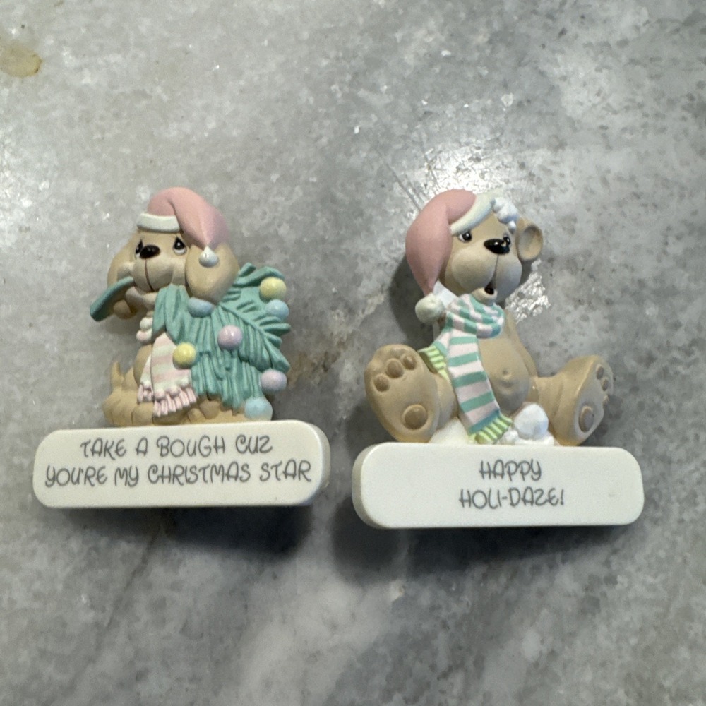 Lot of 2 Christmas Animals‎ SAMUEL J BUTCHER Vintage Resin Brooch Pin